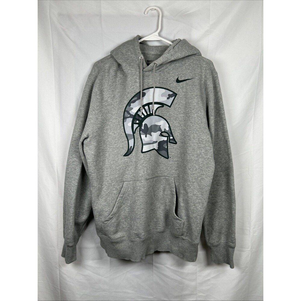Michigan State Spartans Nike Hoodie Camo Large Sweatshirt Headphone Fleece Lined